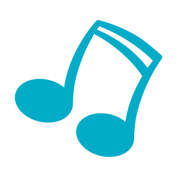 Turquoise musical note graphic high quality element